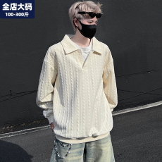 批发长袖polo衫男秋季新款翻领宽松休闲卫衣男生胖子<b class='q'>加肥</b><b class='q'>加大</b>大码<b class='q'>男装</b>