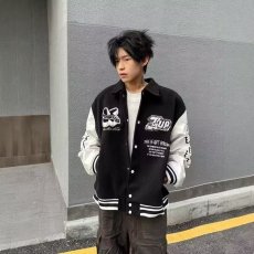批发美式潮牌棒球<b class='q'>外套</b>ins<b class='q'>男士</b>秋冬季宽松痞帅高街男款休闲<b class='q'>夹克</b>衣服