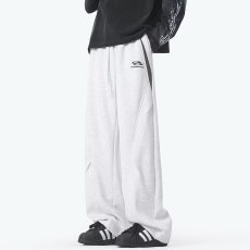 批发夏季抽绳束脚裤男黑色运动裤宽松直筒针织裤<b class='q'>修身</b>休闲坠感休闲裤潮