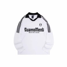 批发美式潮流长袖<b class='q'>男</b>款秋季三条杠<b class='q'>体恤</b>上衣ins休闲宽松百搭长袖t恤