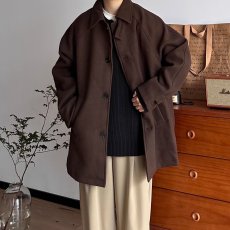 批发冬季日系<b class='q'>男装</b>复古毛呢大衣男女氛围感中长款<b class='q'>风衣</b>宽松休闲外套保暖