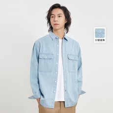 批发秋冬<b class='q'>男士</b>港风牛仔夹克日系休闲潮流宽松外套上衣男装外穿<b class='q'>衬衫</b>