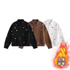 批发复古高级设计感工装夹克衫男士炸<b class='q'>街头</b>痞帅刺绣飞行员垫肩加绒外套