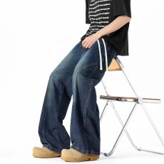 批发复古牛仔长裤子男生青少年春秋季新款阔腿直筒休闲高中宽松学生