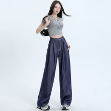 批发高级感棉麻牛仔<b class='q'>裤</b>女夏季新款宽松休闲<b class='q'>亚麻</b>阔腿<b class='q'>裤</b><b class='q'>遮</b>肉显瘦薄款女<b class='q'>裤</b>