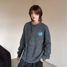 批发美式潮牌开衫圆领刺绣宽松休闲慵懒风毛衣外套简约百搭针织衫<b class='q'>男装</b>