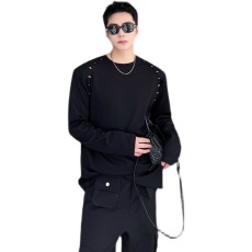 批发ins流行文艺曼巴棉300克长袖<b class='q'>T</b><b class='q'>恤</b>简约新款日系时尚潮流百搭<b class='q'>原宿</b>