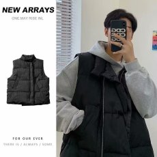 批发美式羽绒马甲棉服<b class='q'>男</b>款冬季加厚保暖无袖<b class='q'>背心</b>外套青少年棉坎肩