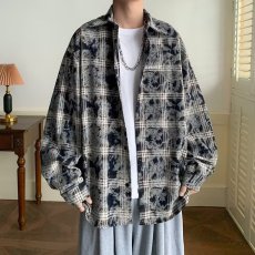 批发美式复古潮格子衬衫男女秋季新款设计感休闲百搭<b class='q'>情侣</b><b class='q'>开衫外套</b>