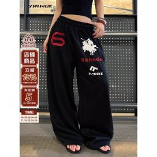 批发2025春秋时尚休闲针织运动直筒男女<b class='q'>裤子</b>潮流宽松百搭工装大码卫裤