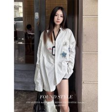 批发秋季趣味设计感衬衣长袖<b class='q'>男生</b>宽松小众高级感情侣百搭衬衫<b class='q'>外套</b>