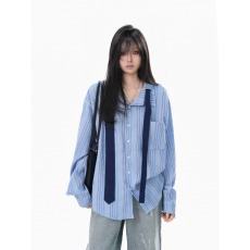 批发春秋季新款国潮牌春季嘻哈情侣<b class='q'>街头</b>宽松彩色花纱水洗外套衬衫