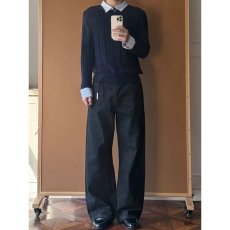 批发秋冬季假两件毛衣男女青年学生潮流<b class='q'>衬衫</b>领带领针织衫套头毛线衣