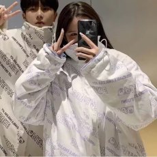 批发双面穿情侣装棉衣男秋冬季羊羔毛颗粒绒加厚原宿风宽松棉服外套