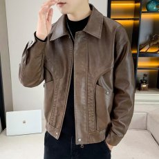 批发美式复古<b class='q'>皮衣</b>外套男秋季PU机车服vintage美拉德<b class='q'>男士</b>潮牌宽松夹克