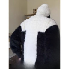 批发重磅痞帅十字花毛绒绒连帽毛衣外套男女情侣装秋冬潮牌宽松<b class='q'>针织衫</b>