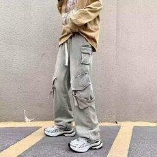 批发2025年新款休闲美式复古牛仔裤男高街工装<b class='q'>裤子</b>显瘦阔腿裤