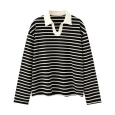 批发新款时尚文艺慵懒ins简约百搭流行气质日系潮流<b class='q'>原宿</b><b class='q'>长袖</b>POLO