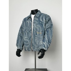 批发美式潮牌复古水洗满印小众<b class='q'>牛仔外</b><b class='q'>套男</b>女宽松休闲夹克上衣