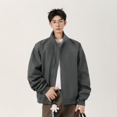 批发男式立领外套2025年秋冬新品休闲商务飞行夹克纯色外套潮流