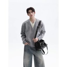 批发气质新款日系潮流时尚文艺流行慵懒纯<b class='q'>北极</b><b class='q'>绒</b>高质量假两件毛衣百搭