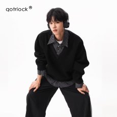 新款原宿流行简约时尚文艺百搭气质潮流ins高智感假两件卫衣日系