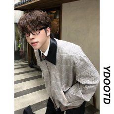 流行气质ins原宿百搭新款简约文艺千鸟格夹克慵懒日系时尚潮流