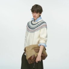 批发北欧费尔岛毛衣秋季<b class='q'>宽松</b>复古提花内搭男女韩系可外穿<b class='q'>打底衫</b>上衣