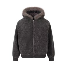 批发时尚文艺水晶绒毛领原版派克服棉衣潮流简约ins气质流行<b class='q'>日系</b>新款