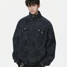 批发美式潮牌PU皮夹克男春秋款重磅复古<b class='q'>皮衣</b>外套春季翻领<b class='q'>男士</b>上衣