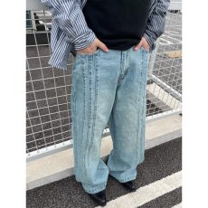 批发<b class='q'>松紧腰</b><b class='q'>牛仔裤</b>女春季新款胖mm大码直筒长裤bf宽松复古阔腿老爹裤子