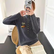 长袖宽松针织套头毛衣女秋季新款韩系复古慵懒百搭气质打底上衣