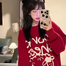 批发2025美式可可羊慵懒风宽松毛衣<b class='q'>男</b>秋冬情侣套头针织衫潮牌线衫外套