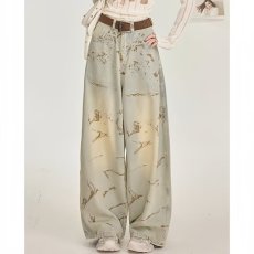 批发春夏独特超好看裤子男女2025<b class='q'>新款</b>今年流行爆款弯刀裤晕染牛仔裤