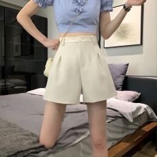 批发2025年秋装<b class='q'>新款</b>时尚舒适高腰显瘦百褶阔腿裤休闲设计感西装短裤女