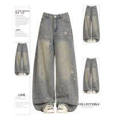 批发潮流<b class='q'>时尚</b>气质牛仔裤日系简约ins流行文艺慵懒原宿新款百搭