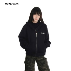 批发重磅美式开衫拉链休闲百搭卫衣<b class='q'>外套</b>男女潮牌初春秋2025新款慵懒风