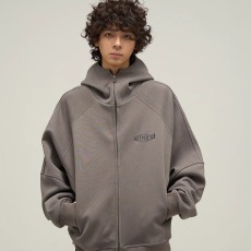 批发重磅拉链开衫刺绣连帽卫衣<b class='q'>外套</b>男痞帅美式潮牌青少年宽松休闲夹克