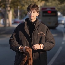 批发立领oversize棉服<b class='q'>外套</b>男冬季新款加厚面包服美式高街潮牌棉衣棉袄