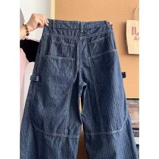 批发美式复古微喇牛仔裤男秋季百搭宽松阔腿裤垂<b class='q'>感</b>高腰直筒裤拖地<b class='q'>长裤</b>