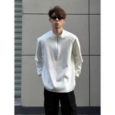 批发半拉链卫衣<b class='q'>男</b>春秋款美式复古高级感上衣<b class='q'>男</b>士百搭宽松纯色长袖<b class='q'>T</b><b class='q'>恤</b>