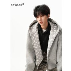 批发美式重磅空气层拉链开衫连帽卫衣<b class='q'>外套</b><b class='q'>男</b>女宽松廓形<b class='q'>休闲</b>上衣