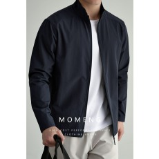 批发轻奢简约纯色男装<b class='q'>棒球</b>领黑色夹克男士2025春秋季户外新款商务<b class='q'>外套</b>