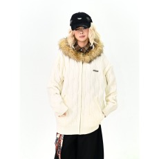 批发复古扭花毛领连帽开衫毛衣<b class='q'>男</b>潮牌宽松情侣<b class='q'>休闲</b>针织衫<b class='q'>外套</b>