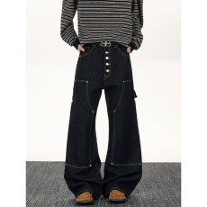 慵懒日系简约文艺气质潮流百搭时尚牛仔裤新款ins流行原宿