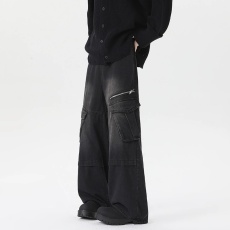 批发新款原宿时尚文艺简约ins潮流<b class='q'>牛仔裤</b>流行慵懒气质日系百搭