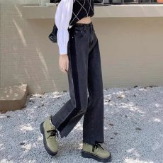 批发潮流简约时尚慵懒文艺日系原宿新款气质<b class='q'>牛仔裤</b>百搭流行ins