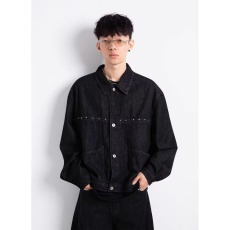 批发高街镶小圆珠外套夹克文艺潮流慵懒百搭时尚原宿新款日系ins气质