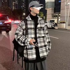 批发小香风<b class='q'>衬衫</b><b class='q'>男</b>款潮牌宽松大码外套春秋季美式复古帅气<b class='q'>休闲</b>痞帅夹克