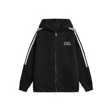 批发美式高街重磅简约基础字母<b class='q'>开衫</b>连帽宽松舒适百<b class='q'>搭</b><b class='q'>长袖</b>卫衣外套